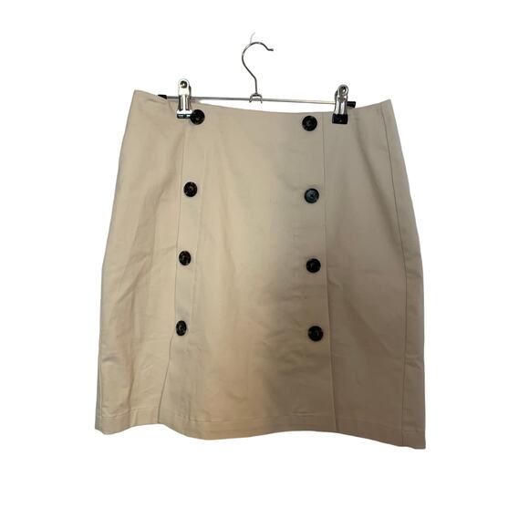 LOFT Dresses & Skirts - Loft NWT Beige Button Detail Women's Size 4 Knee Length Skirt Lined